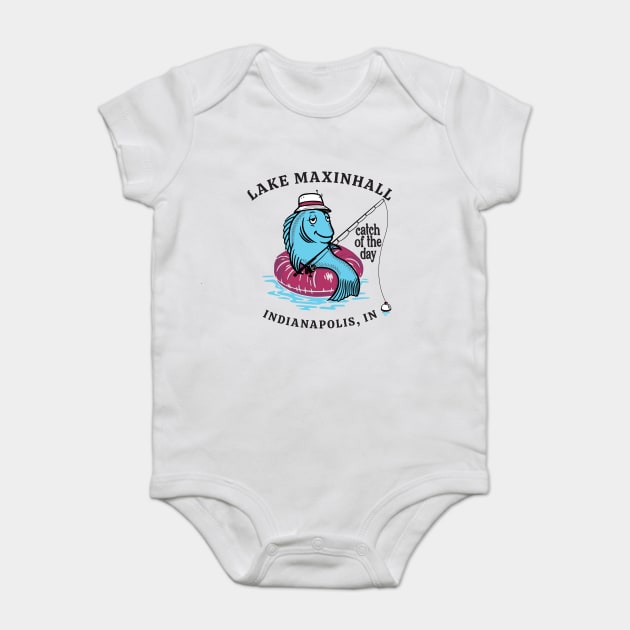 Lake Maxinhall Fishin' & Relaxin' Baby Bodysuit by Camp Happy Hour